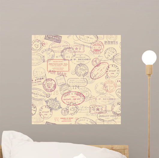 Postage Themed with Vintage Wall Decal