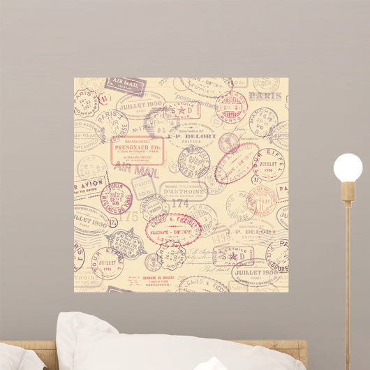 Postage Themed with Vintage Wall Decal