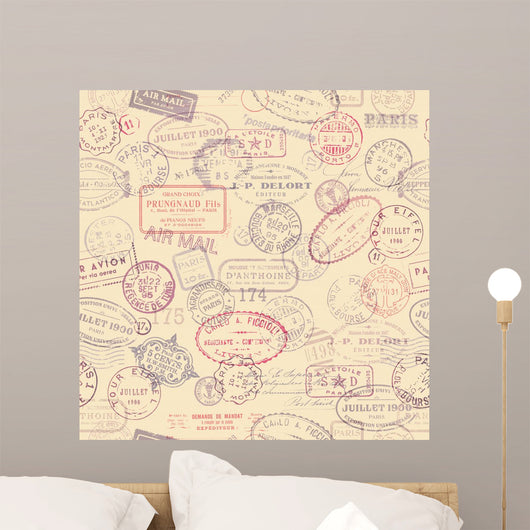 Postage Themed with Vintage Wall Decal