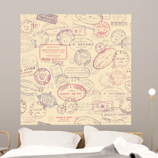 Postage Themed with Vintage Wall Decal