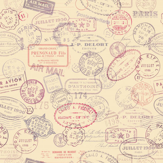 Postage Themed with Vintage Wall Decal