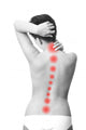 Pain in back of women 
