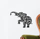 Elephant Floral Ornament Decoration Wall Decal