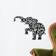 Elephant Floral Ornament Decoration Wall Decal
