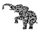 Elephant Floral Ornament Decoration Wall Decal