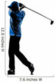 man golfer golfing golf swing  silhouette Wall Decal
