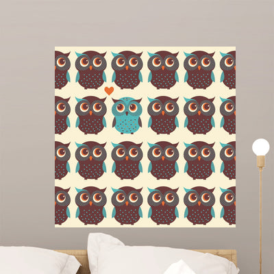 Cute Colorful Seamless Pattern Wall Decal shown on a wall