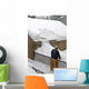 Man Using Snow Rake Wall Decal
