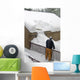 Man Using Snow Rake Wall Decal