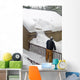 Man Using Snow Rake Wall Decal
