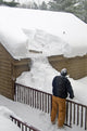 Man Using Snow Rake Wall Decal