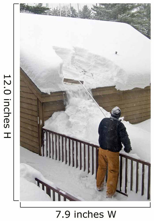 Man Using Snow Rake Wall Decal