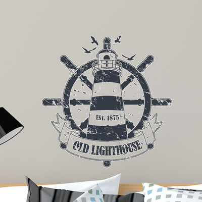 Stamp with Nautical Theme shown on a wall