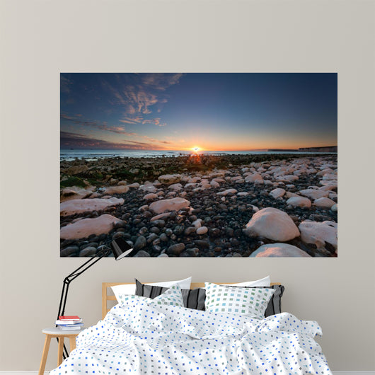 Sunset over white rocks at Birling Gap, Sussex, England 