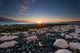 Sunset over white rocks at Birling Gap, Sussex, England 