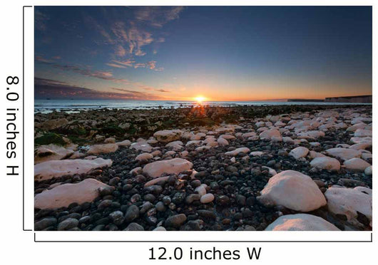 Sunset over white rocks at Birling Gap, Sussex, England 