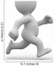 3d white human running alone in white background 