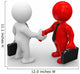 3d bussines white and red humans make a handshake 