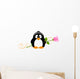 Penguin with Rose Wall Decal