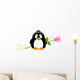 Penguin with Rose Wall Decal