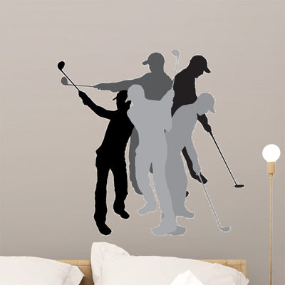 Vector Silhouette Golf shown on a wall