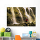 Time Delay Of Waterfall With Cyclist Carrying Bicycle Wall Mural
