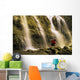 Time Delay Of Waterfall With Cyclist Carrying Bicycle Wall Mural