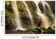 Time Delay Of Waterfall With Cyclist Carrying Bicycle Wall Mural