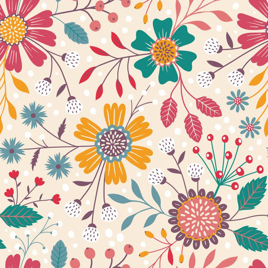 Seamless Floral Pattern Wall Decal Design 4