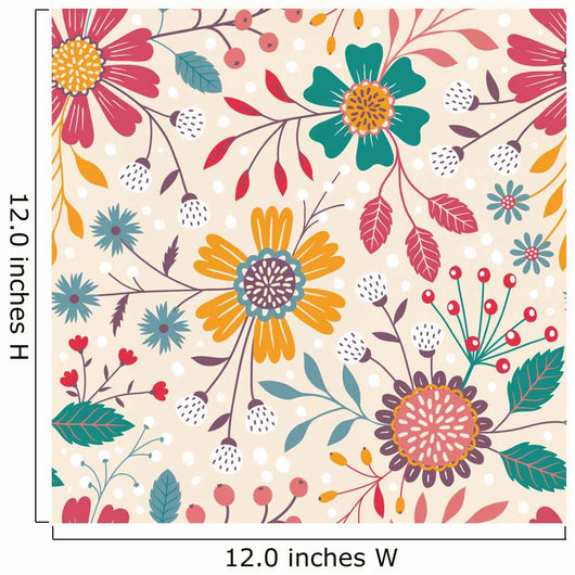 Seamless Floral Pattern Wall Decal Design 4