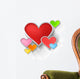 3D colorful paper hearts on white background (vector) Wall Decal