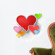 3D colorful paper hearts on white background (vector) Wall Decal