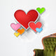 3D colorful paper hearts on white background (vector) Wall Decal