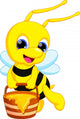 Cute bee cartoon Wall Decal