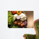 still life with vegetables isolated on brown background 