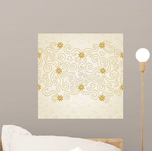Vintage Seamless Border with Wall Decal Design 2
