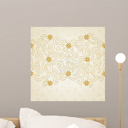 Vintage Seamless Border with Wall Decal Design 2