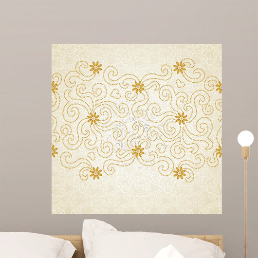 Vintage Seamless Border with Wall Decal Design 2