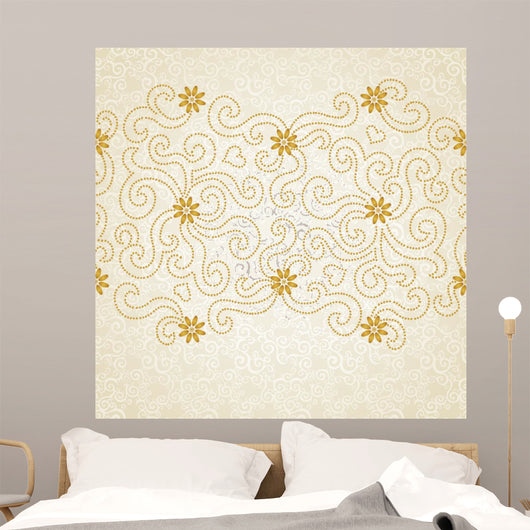 Vintage Seamless Border with Wall Decal Design 2