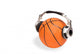 Basketball Ball and Headphones 