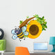 A smiling bee near the big beehive Wall Decal