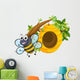 A smiling bee near the big beehive Wall Decal