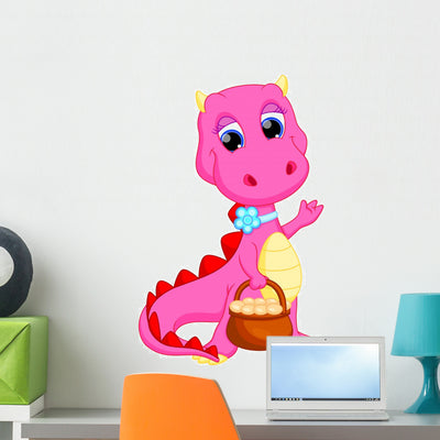 Cute Female Dragon with shown on a wall
