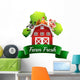 A Farm Fresh Label with a Farmhouse and Farm Animals Wall Decal