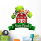 A Farm Fresh Label with a Farmhouse and Farm Animals Wall Decal