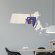Massachusetts flag map Wall Decal