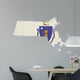 Massachusetts flag map Wall Decal