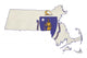 Massachusetts flag map Wall Decal
