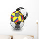 Colombia Soccer Ball Isolated White Background Wall Decal