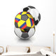 Colombia Soccer Ball Isolated White Background Wall Decal